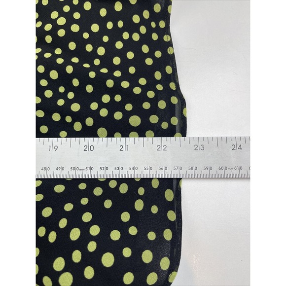 DANA BUCHMAN Black & Green Polka Dot Silk (2) Piece Set Skirt-10 /Top-12 - Picture 7 of 16